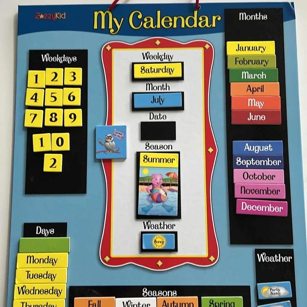 Magnetic Daily Calendar for kids